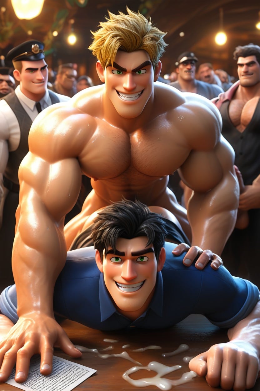 Guy Fucking Is Smiling, Aggressive, Motion Lines AI Gay Porn
