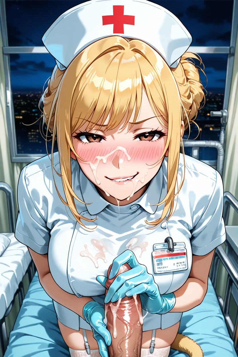 Cumshot, Nurse Scrubs, Latex Gloves Hentai AI Porn