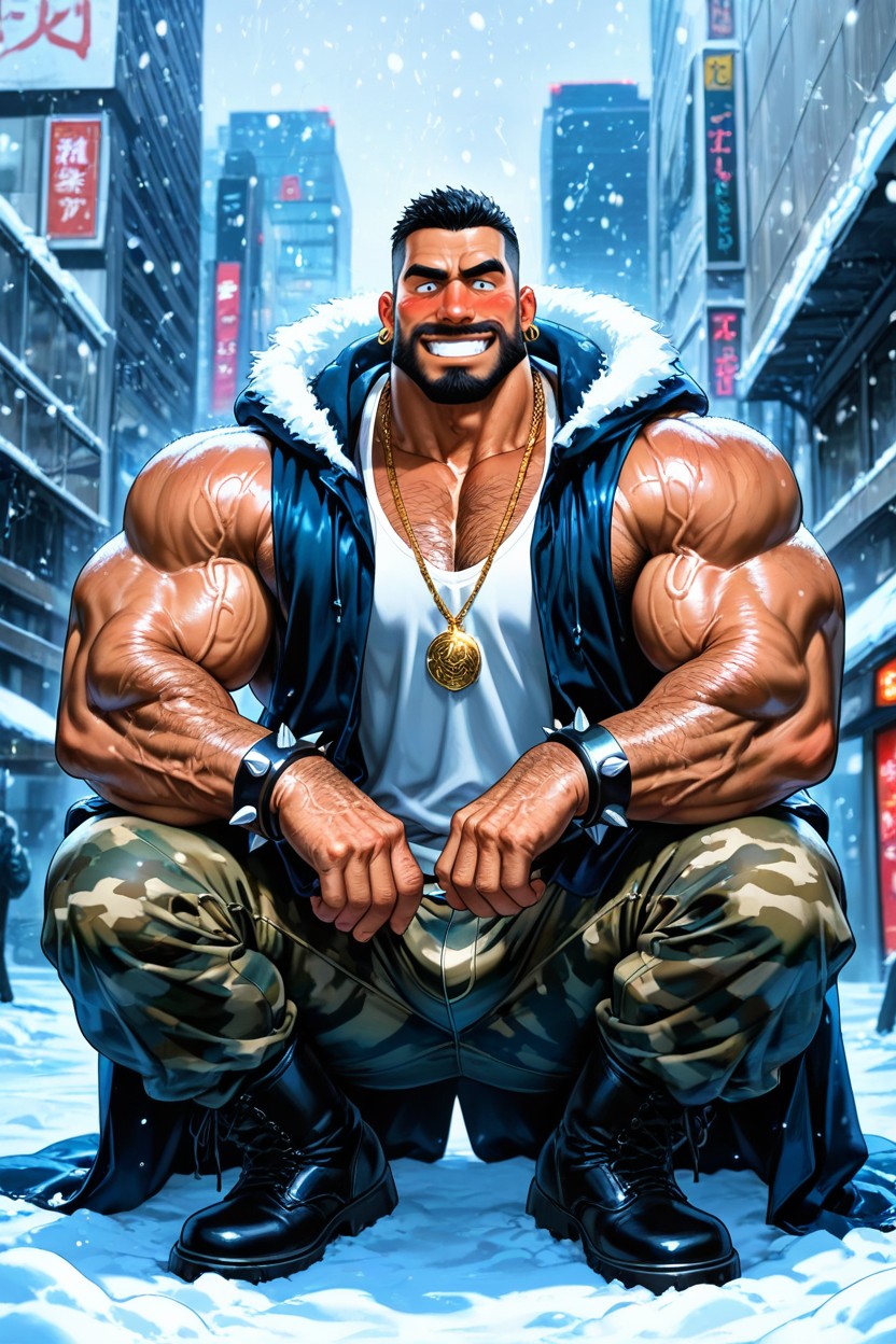Big Earrings, Veiny Legs, Long Strong Neck AI Gay Porn