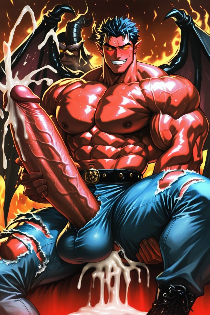Anal Sex, Hyper Balls, Oversized Muscles AI Gay Porn