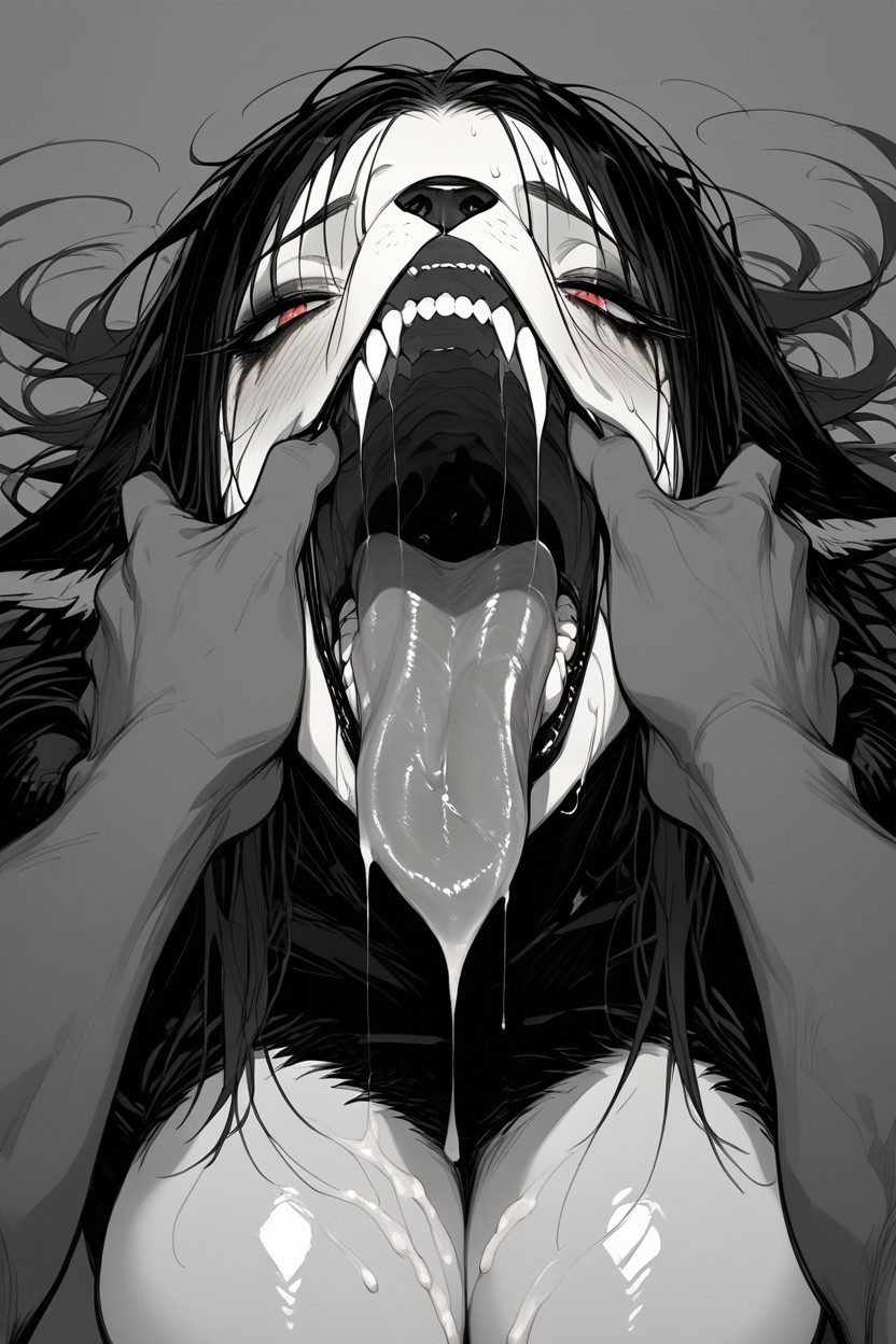 Lots Of Drool, Of Joy, Goth Furry AI Porn