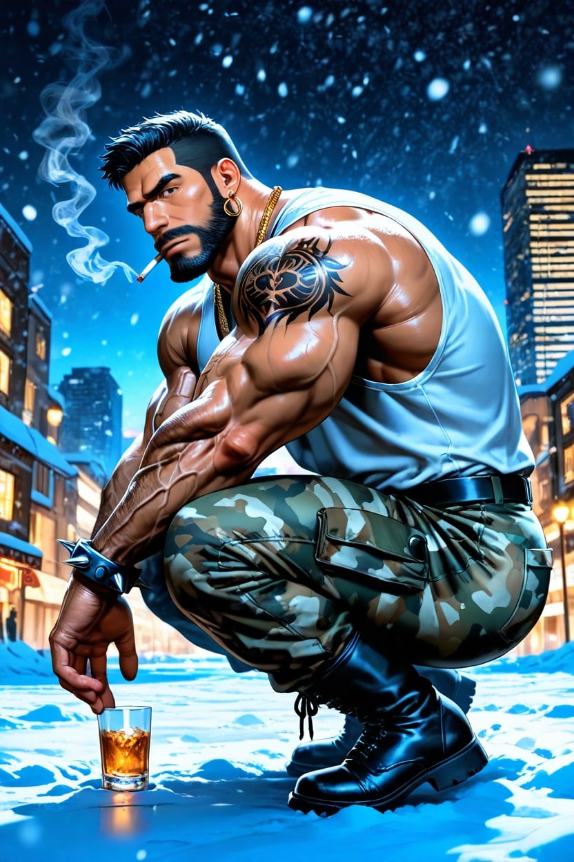 Veiny Arms, Arabic Man, Long Strong Neck AI Gay Porn
