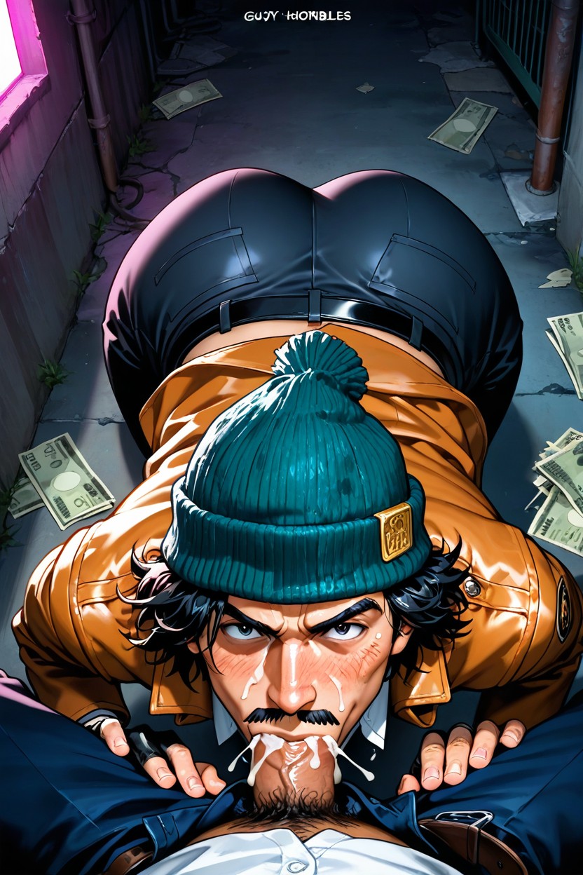 18+, Showing Off Ass, Mustache AI Gay Porn
