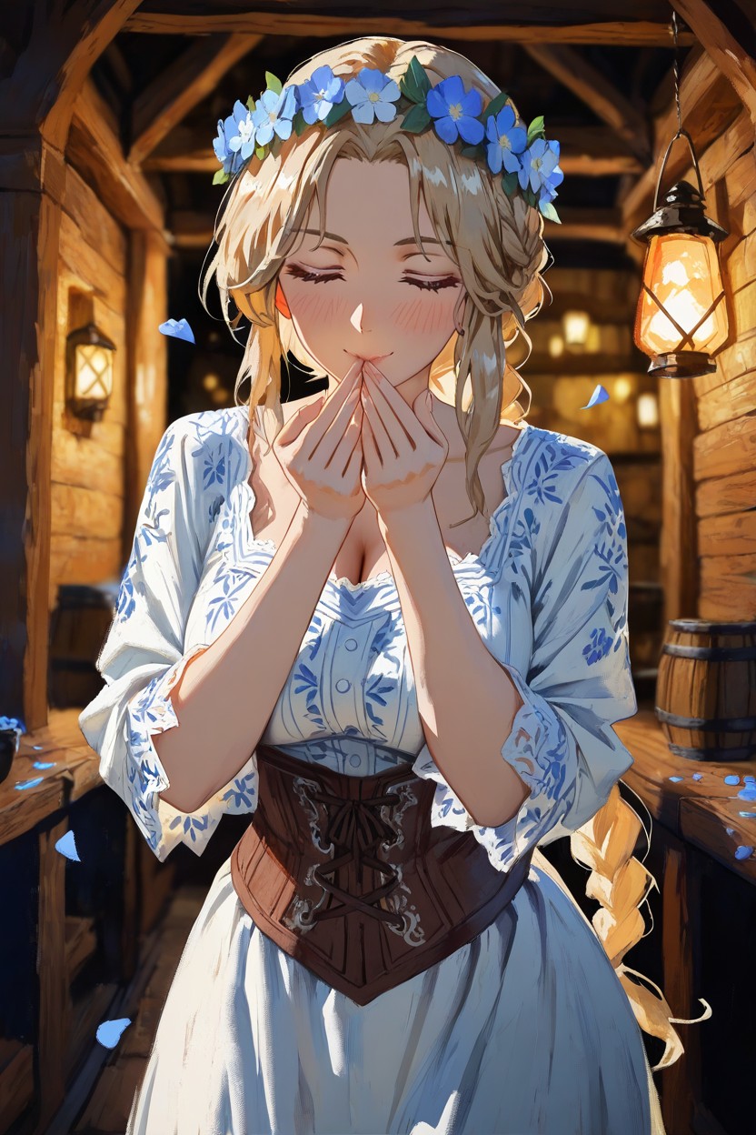 Award-winning Oil Painting, Swirly Bokeh, Painterly Woman Hentai AI Porn