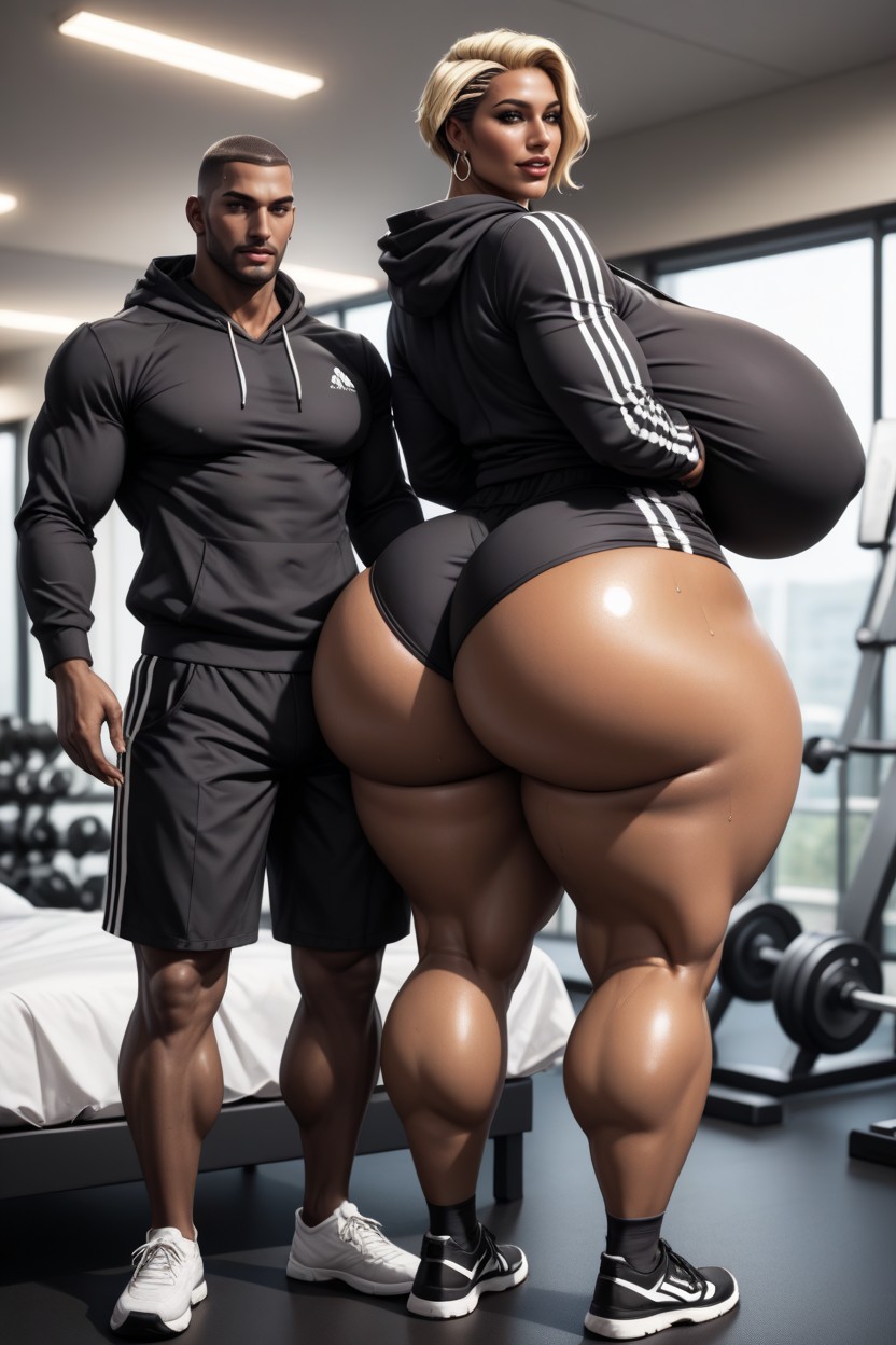 Thicc, Side View, Older American Mature Milf AI Porn