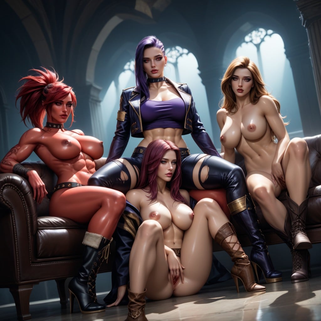 Lesbian, Purple Skin, Wasted Face AI Porn