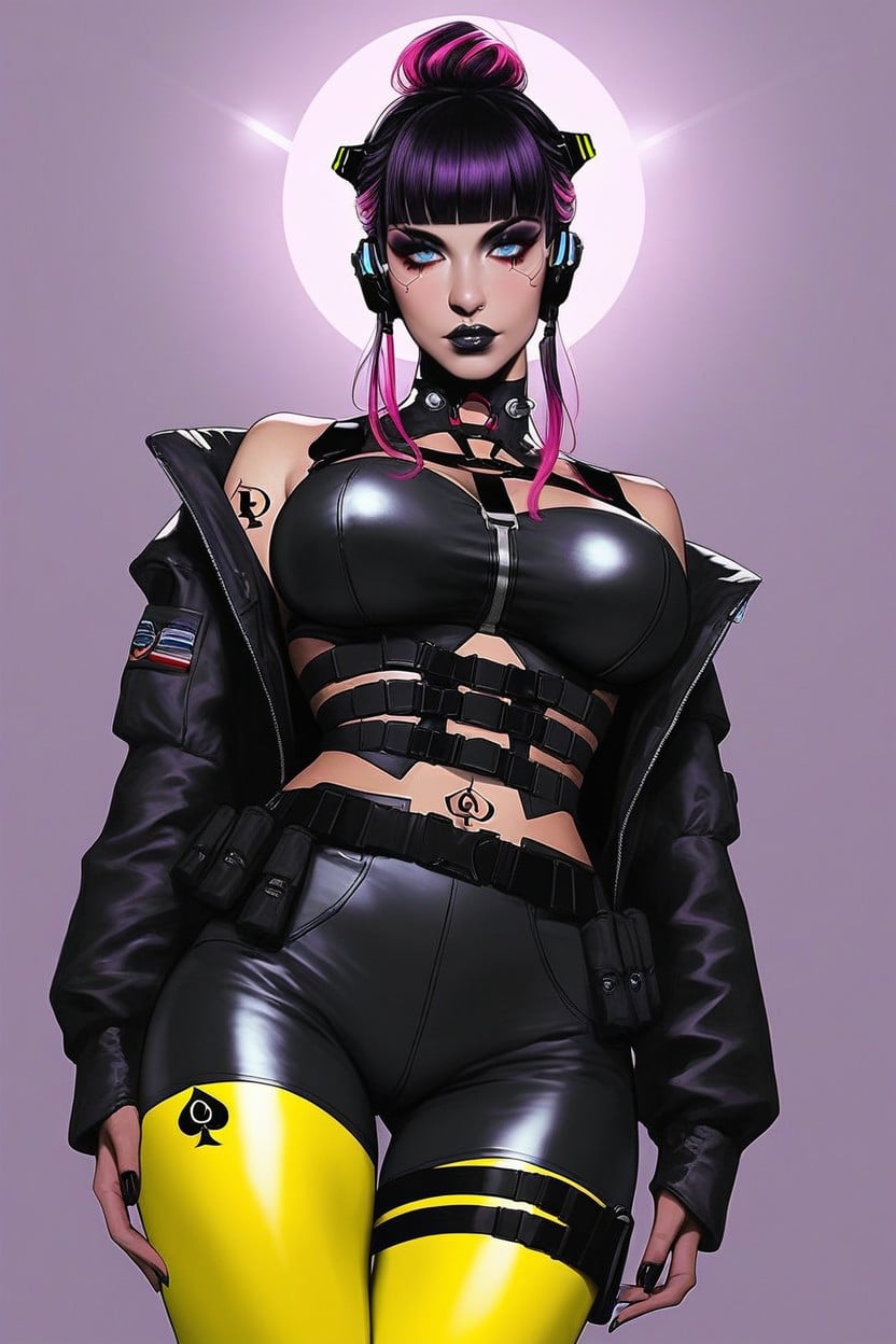 Realistic, Hair Bun, Headset AI Porn