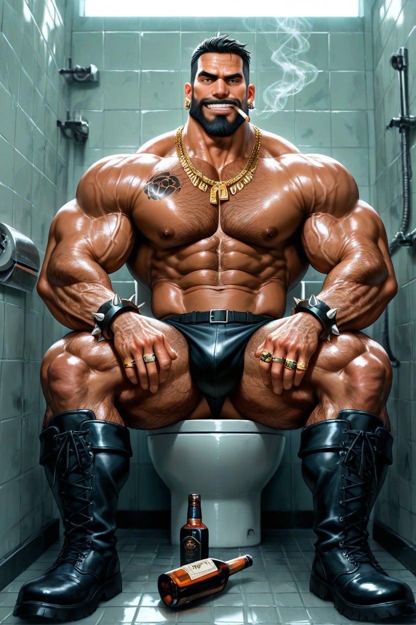 Huge Muscles, Happy, Bara AI Gay Porn