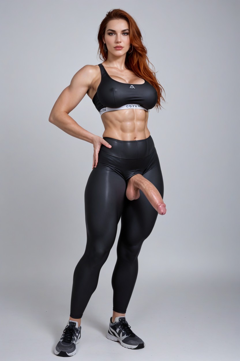 Full Body, Sport Bra, 18+ Shemale AI Porn