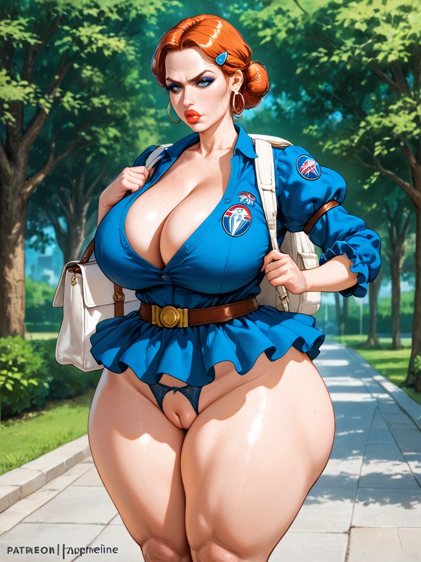 Innie Pussy, Extremely Thick Thighs, Enormous Fat Ass Hentai AI Porn
