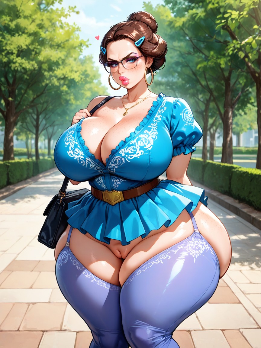 Pechos Redondeados, Muslos Gruesos, Enormous Fat Ass Hentai IA