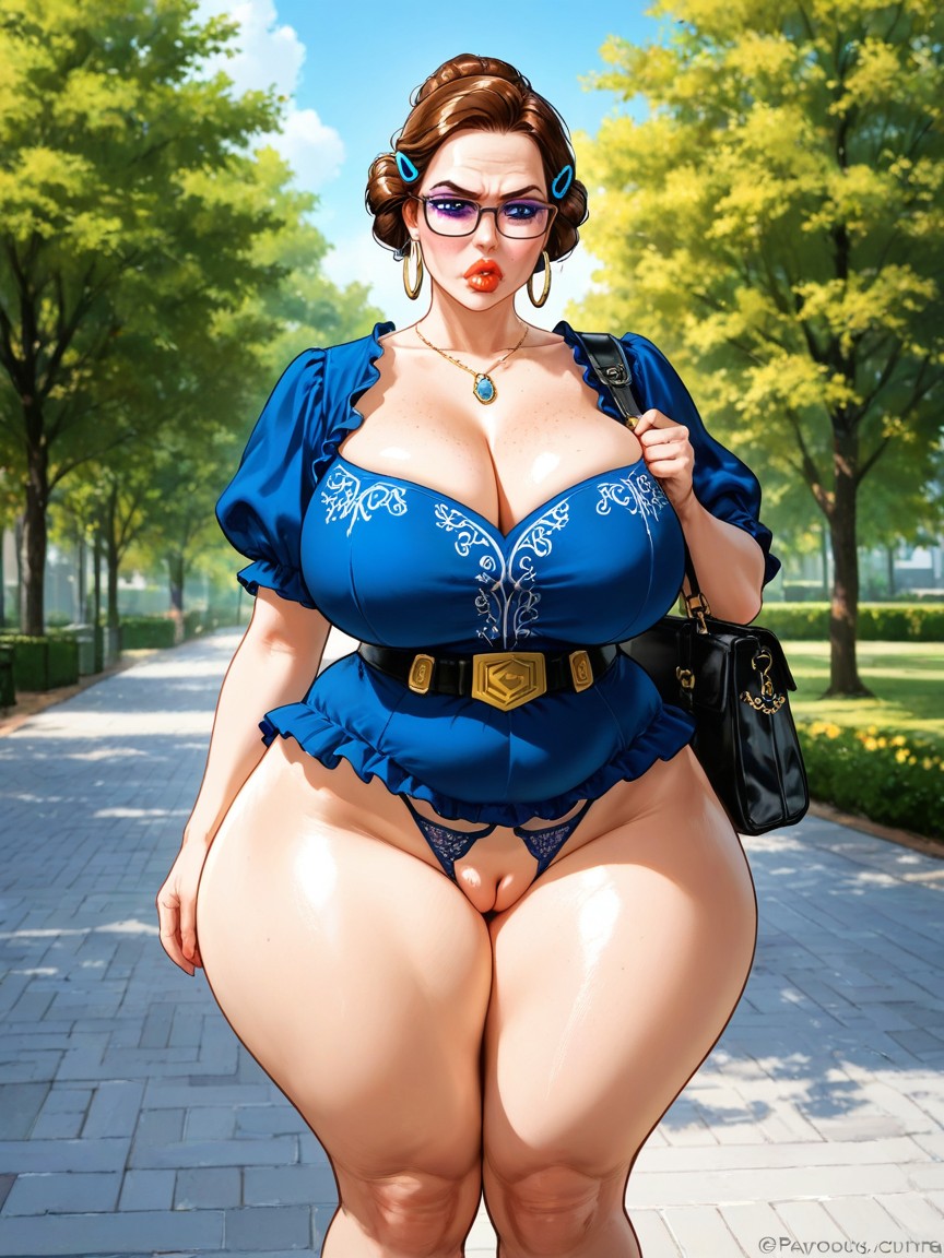 High Definition Body, Disproportionately Wide Hips, Ruffled Trim Hentai AI Porn