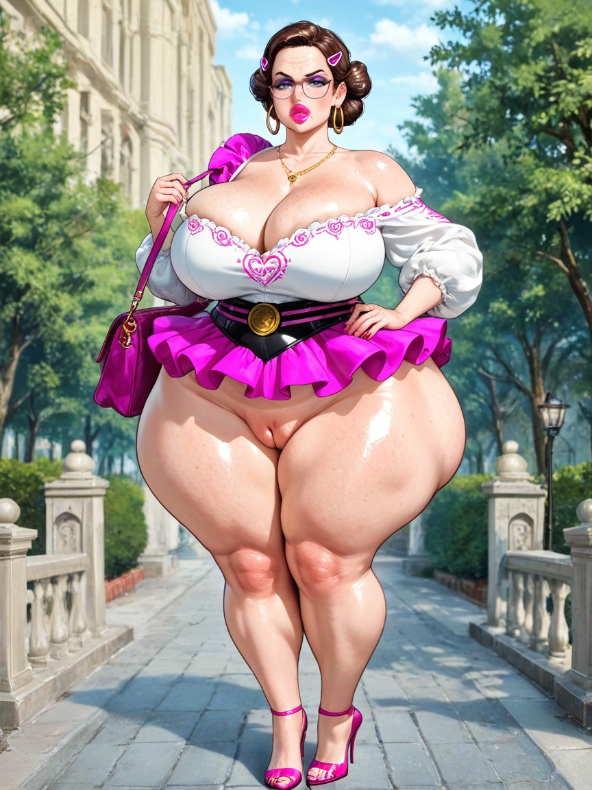 Dark Slutty Schutzstaffel Ss Officer Uniform, Glasses, Stiletto Heels Hentai AI Porn