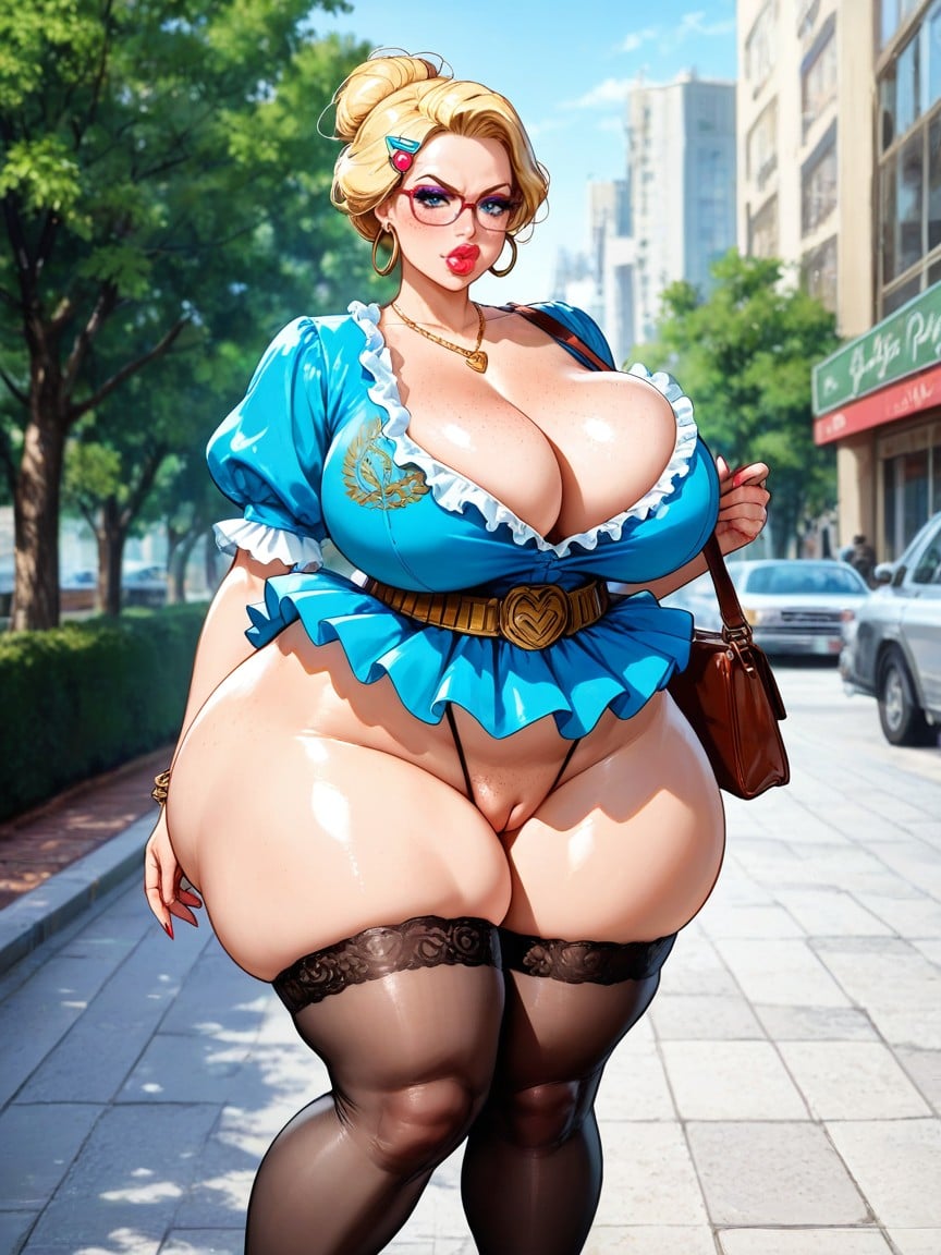 Bimbo, Ruffled Trim, Bimbo Lips Hentai AI Porn