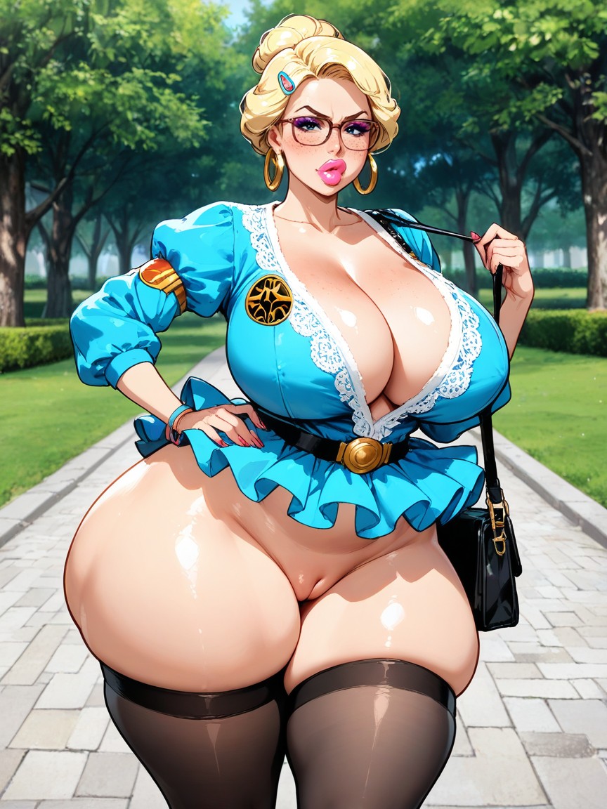 Extremely Large Ass, Pleated Tutu, Freckles Hentai AI Porn