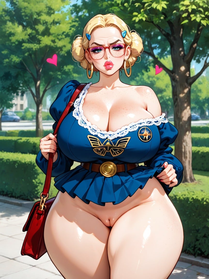 Standing, Innie Pussy, Fat Squishy Thighs Hentai AI Porn