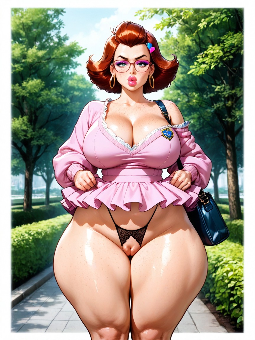 Rounded Breast, Extremely Large Ass, Innie Pussy Hentai AI Porn