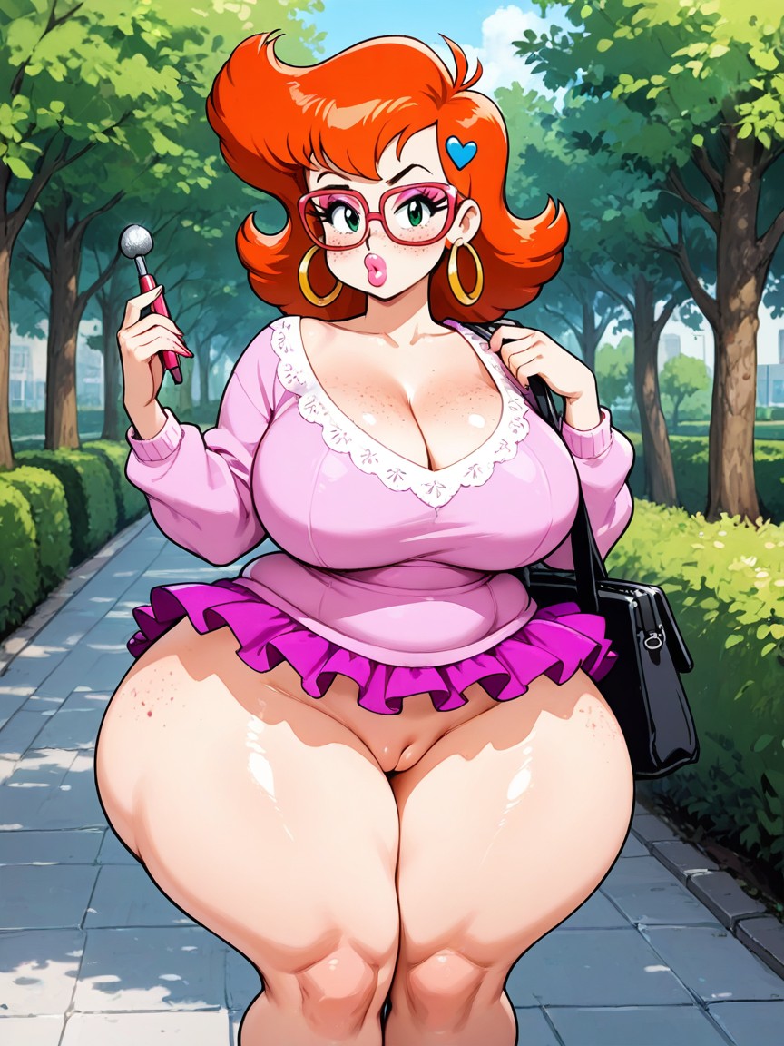 Thick Lips, Serious, Pleated Tutu Hentai AI Porn