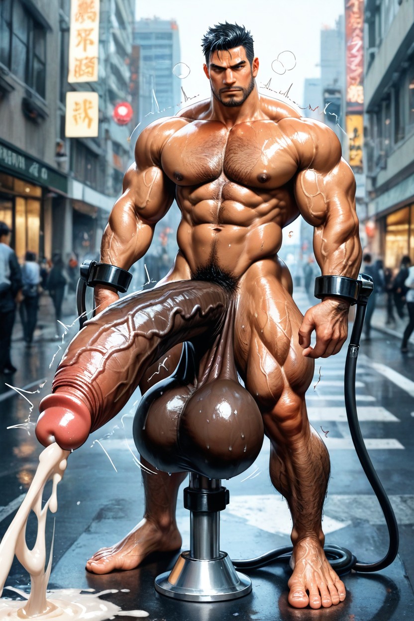 Oversized Feet, Milking Machine, 18+ AI Gay Porn