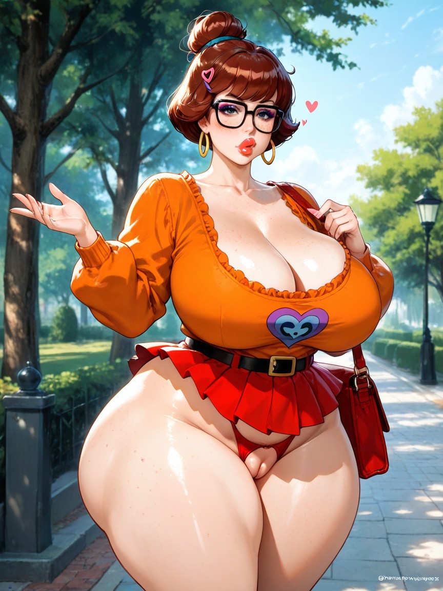 One Shoulder Bag For Women, Glasses, In A Park From The S Hentai AI Porn