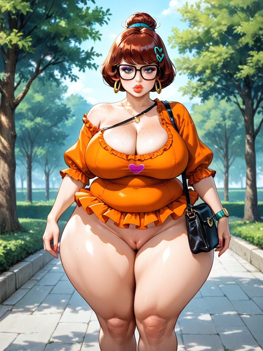 Velma Dinkley From Scooby Doo, Bust Shot, Perfect Waist Hentai AI Porn