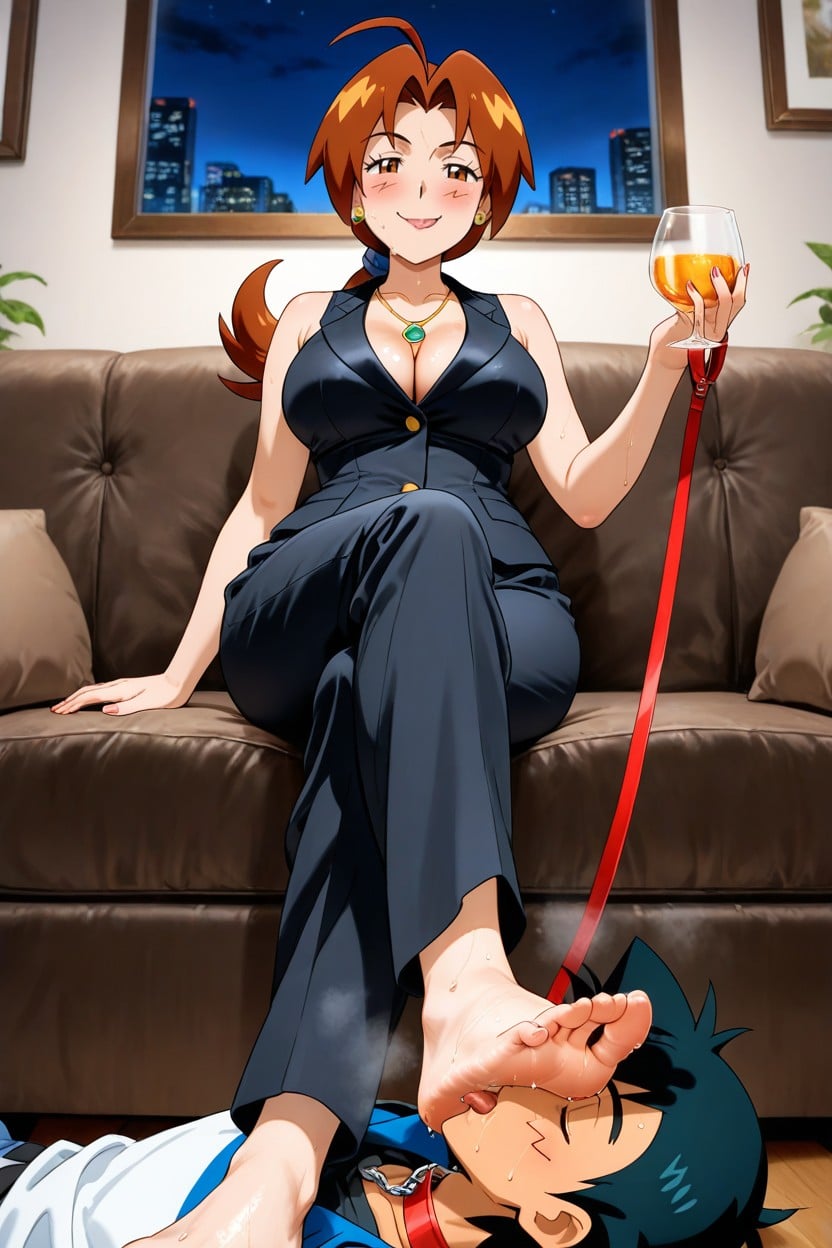 Ash Ketchum Submissive Expression, Ash Ketchum, She Laughs At Him Hentai IA