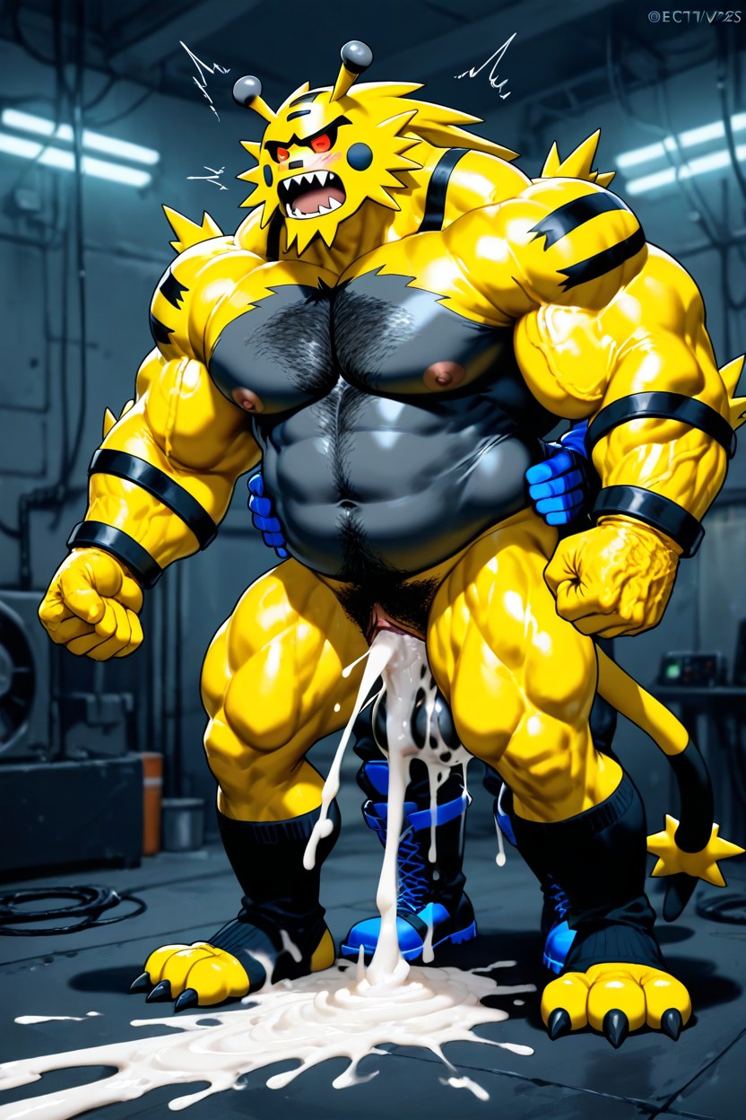 Bearded Hairy Male Worker, Cock In Pussy, Electivire Fucking Male Worker From Behind AI Gay Porn