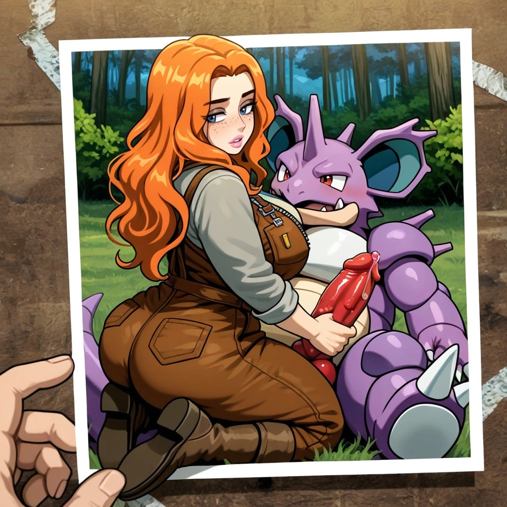Orange Hair, Full Pink Lips, Nidoking AI Gay Porn