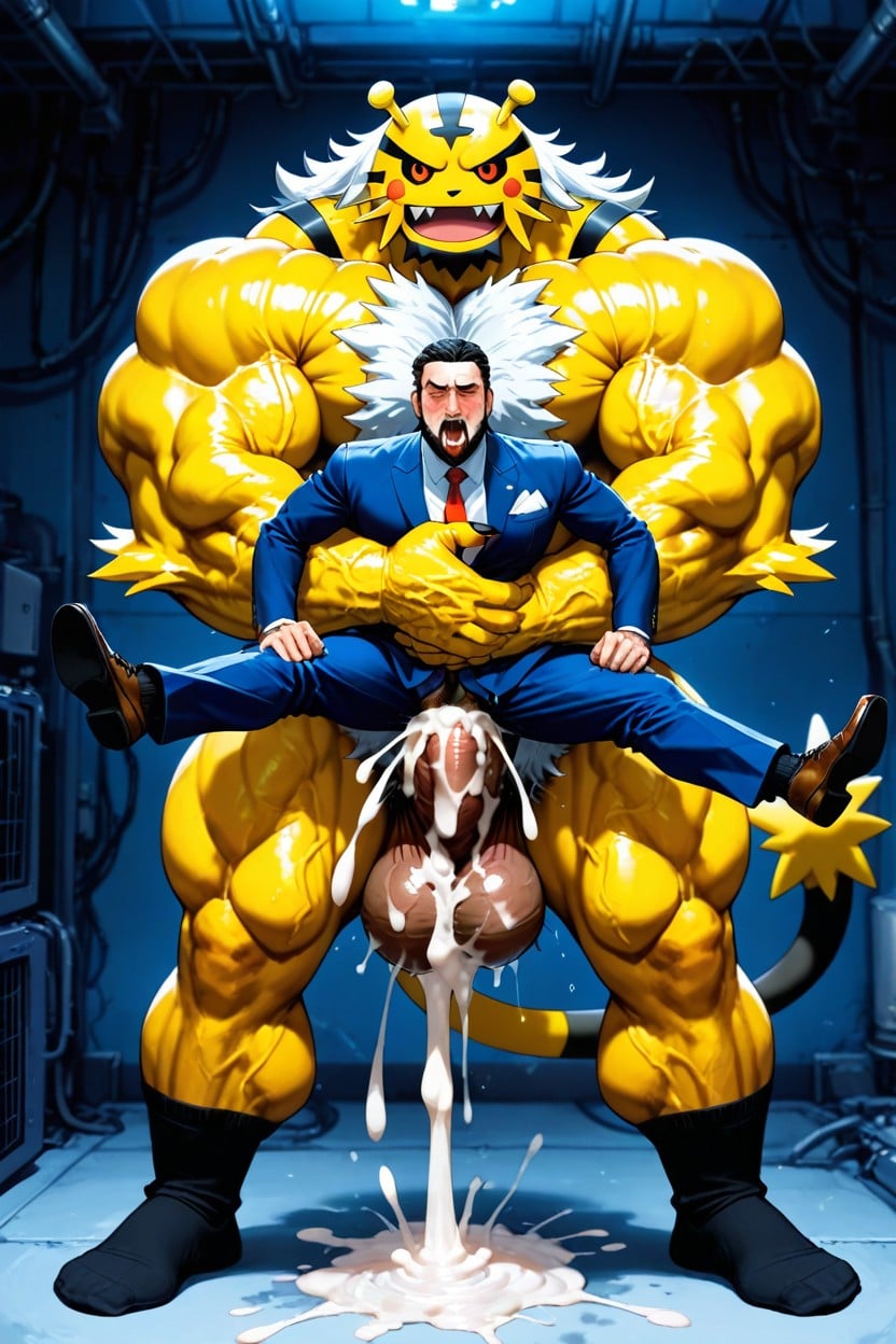 Male Worker And Electivire, Vagina Sex, Electivire Fucking Male Worker From Behind AI Gay Porn