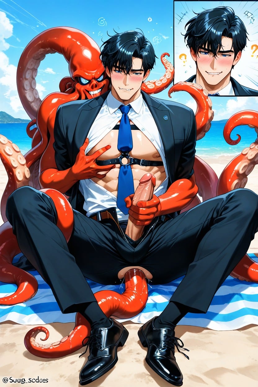 Anime-like Hair Style, Hypnotic Pendulum, Octopus Tentacles AI Gay Porn