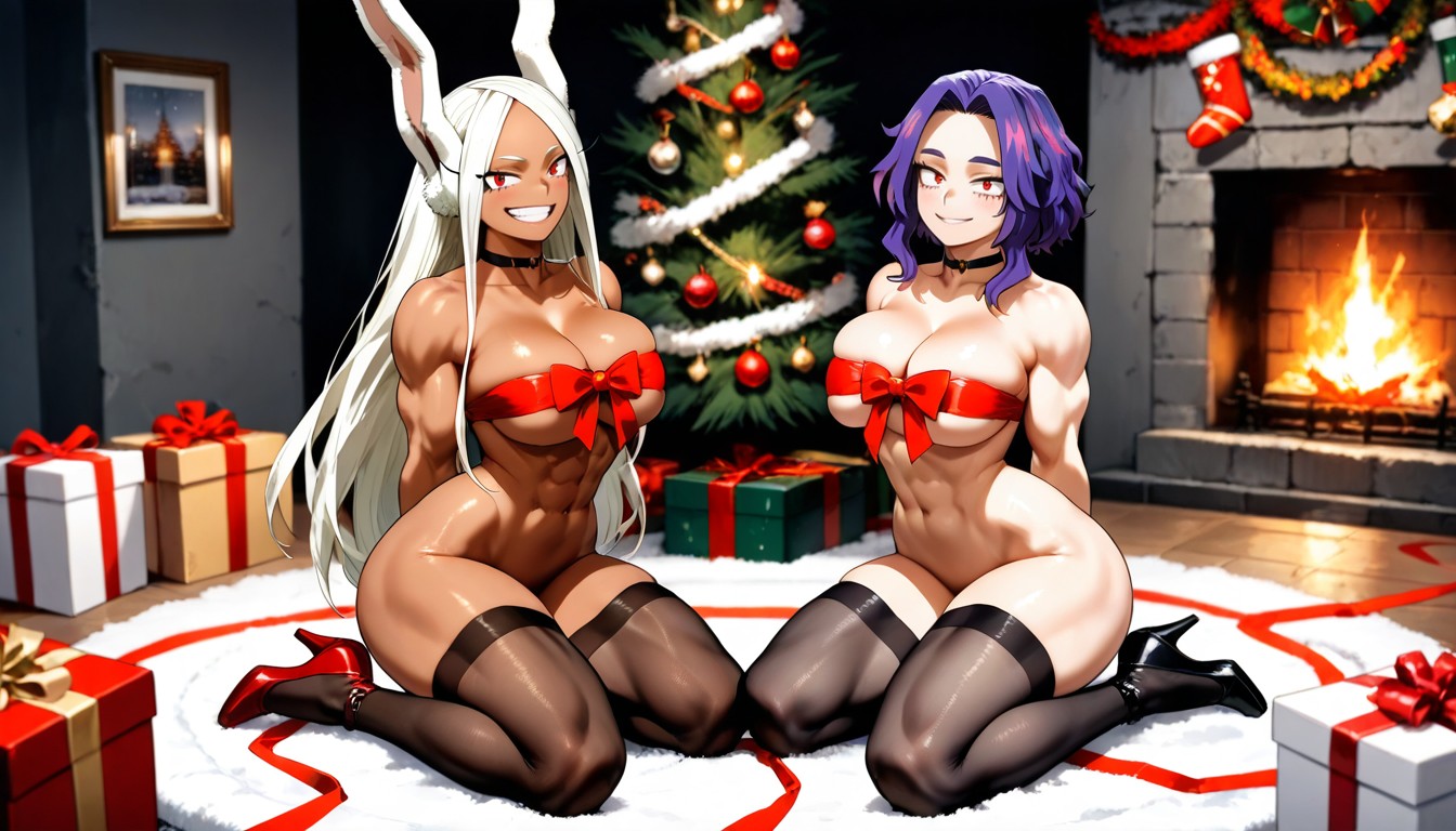 Waist, Christmas Tree, Arms Behind Back Hentai AI Porn