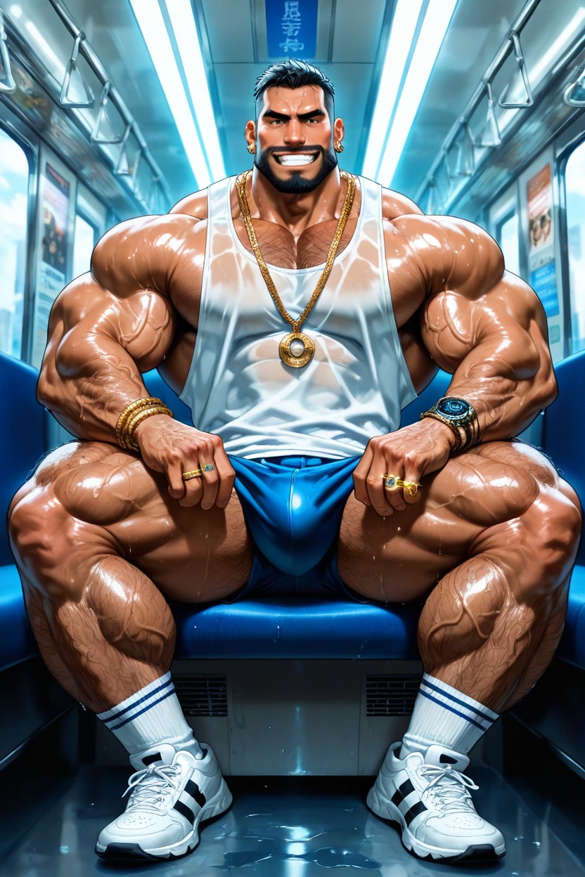 Muscular Legs, Bara, Side View AI Gay Porn
