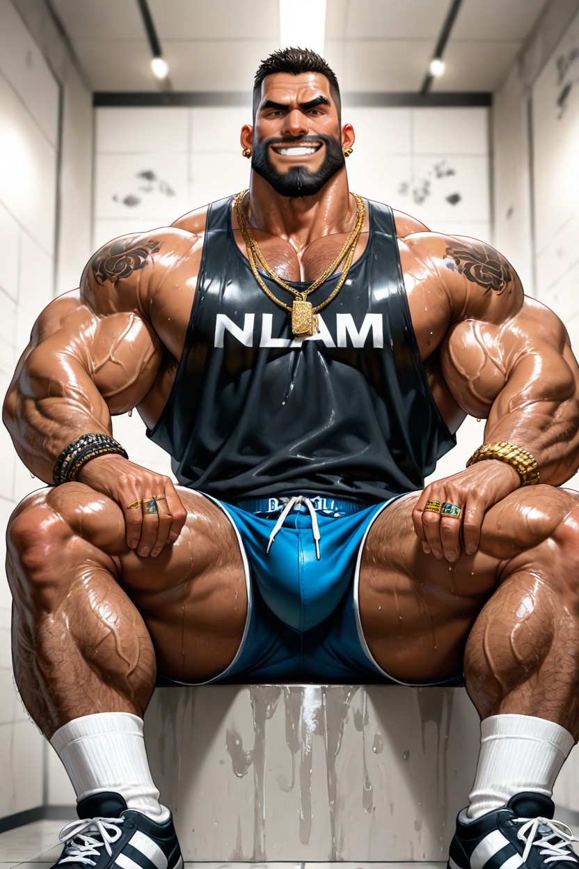 Big Veins, Gold Rings, Side View AI Gay Porn