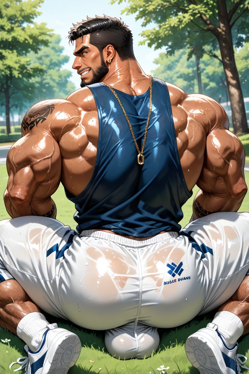 Hairy Forearms, Grinning, Big Balls AI Gay Porn