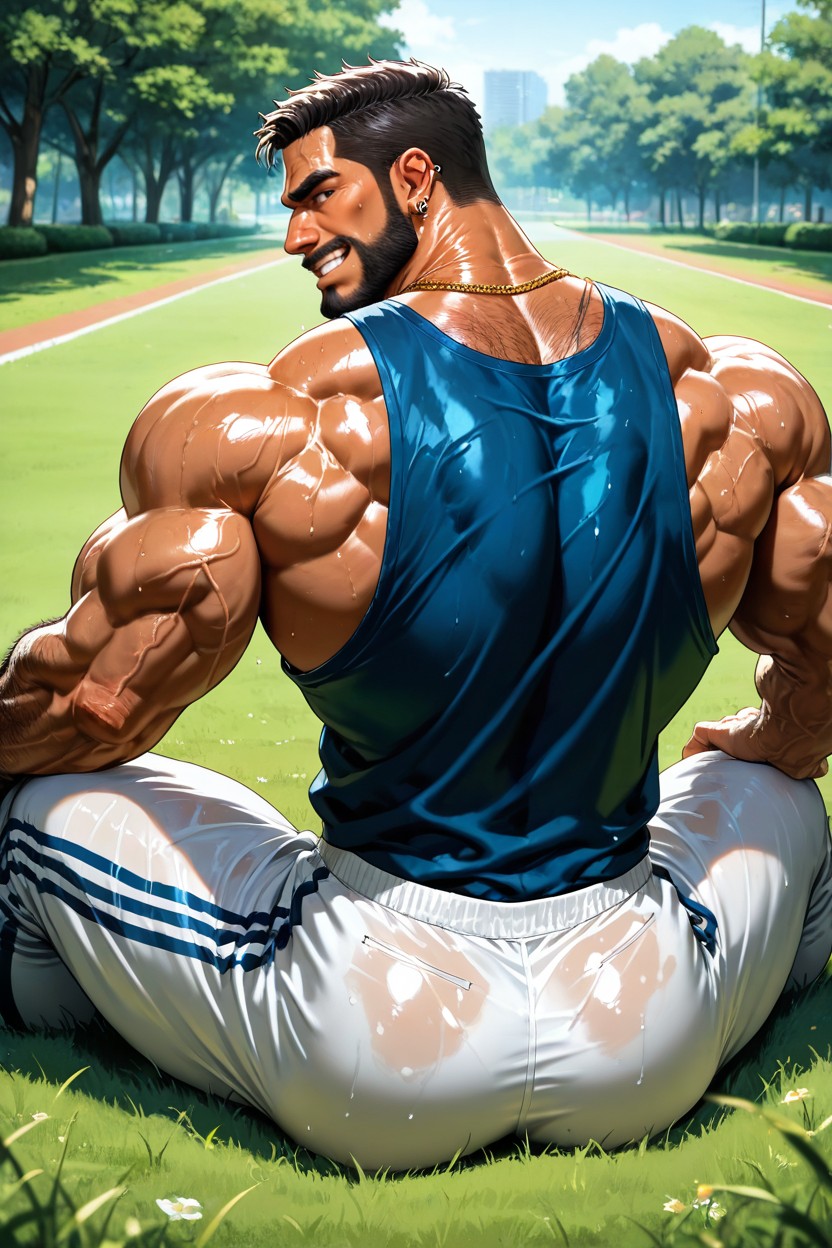 Veiny Arms, Several Big Gold Necklaces, Park AI Gay Porn