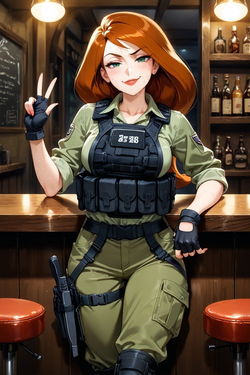 Sweaty Skin, Back Alley, Hundgun Holster Around Right Thigh Hentai AI Porn
