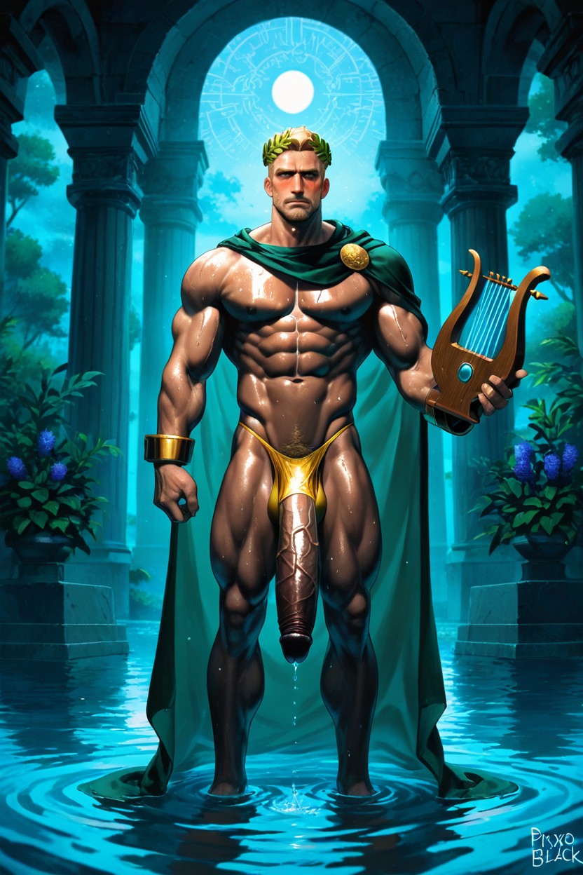 Standing, Sweating, Front View AI Gay Porn