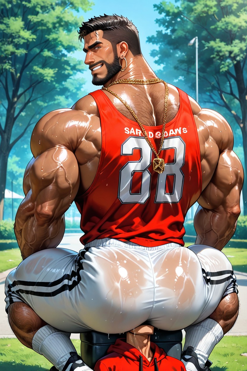 Big Earrings, Several Big Gold Necklaces, Veiny Legs AI Gay Porn