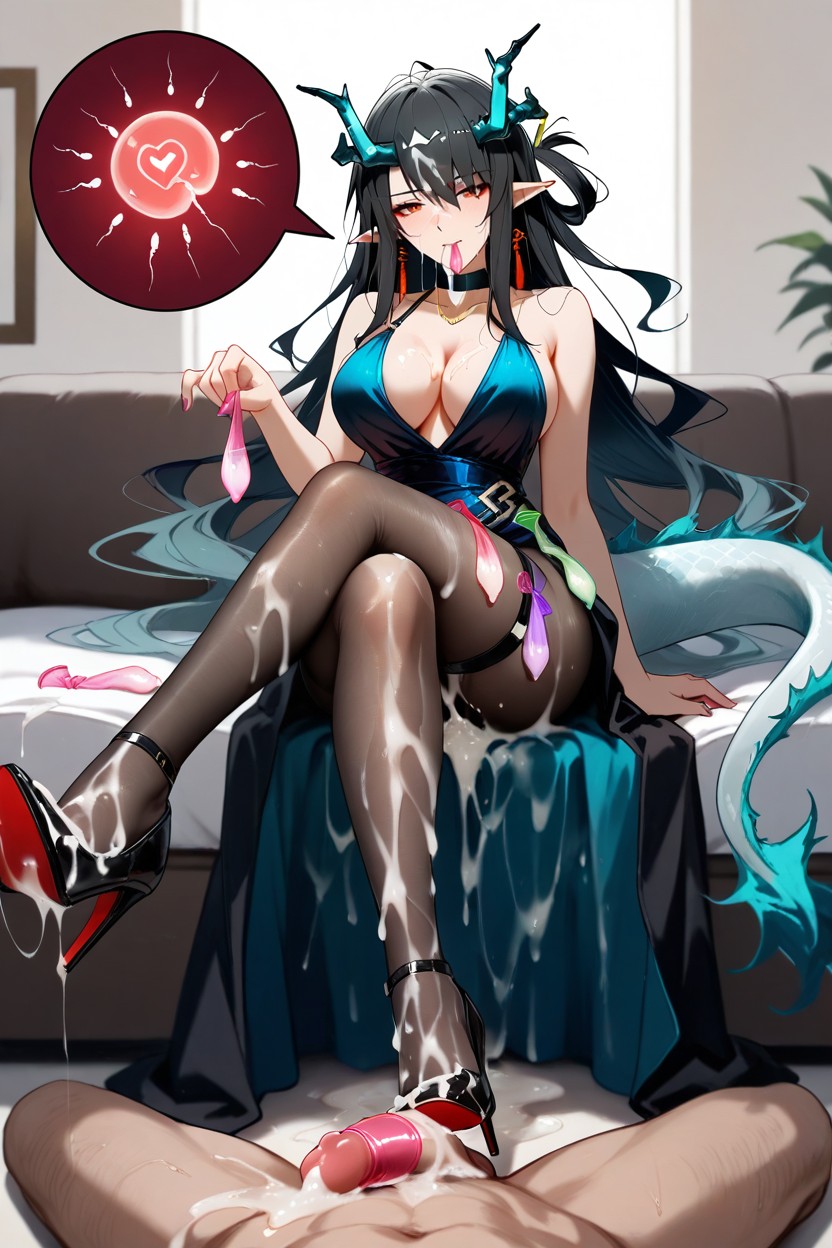 After Sex, Foot Inside Semen Soaked High Heels, Cum On Face Hentai AI Porn