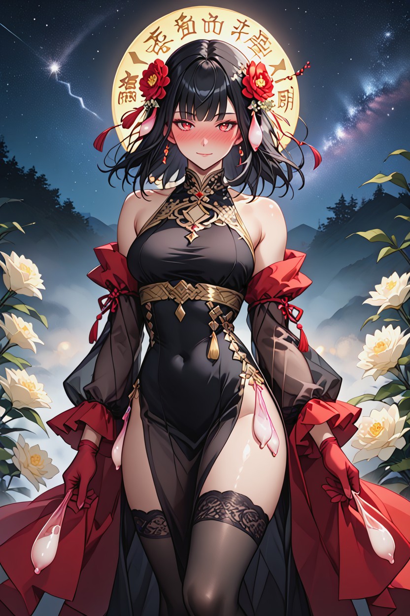 Model, Looking At Viewer, Gold Choker With A Ruby Hentai AI Porn