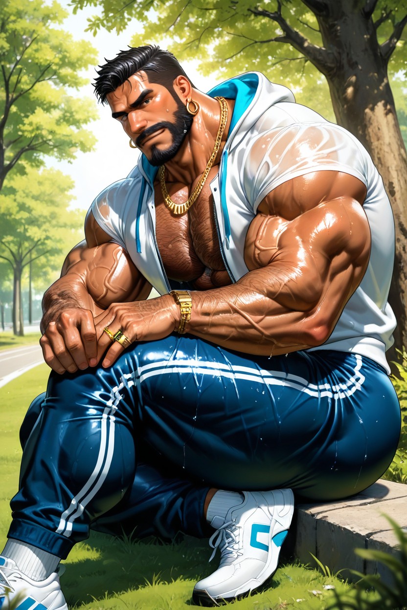 White Socks, Handsome, Huge Neck AI Gay Porn