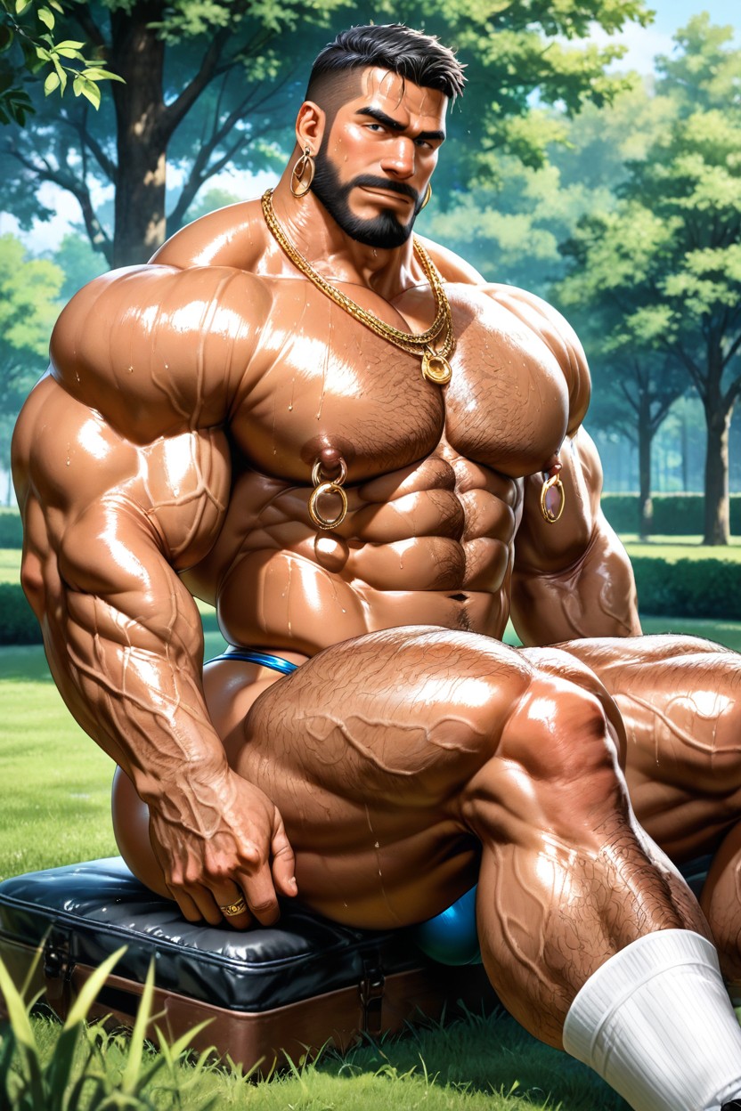 Hyper Muscular Body, Hairy Balls, Big Veins AI Gay Porn