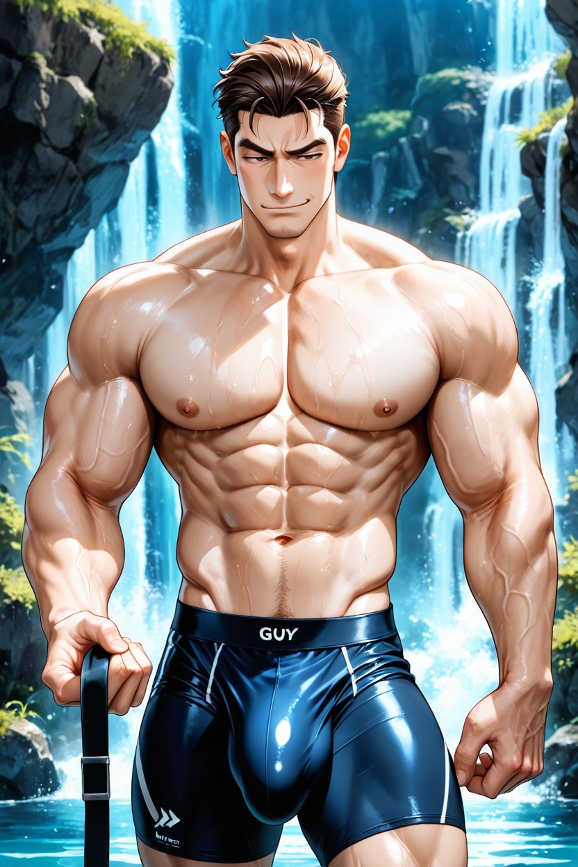 Shirtless, Slouch, Strong Arms AI Gay Porn
