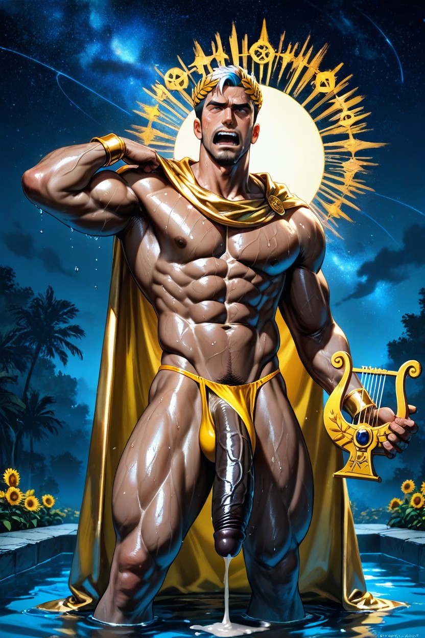 +, Apollo From Greek Mythology, Sweating AI Gay Porn