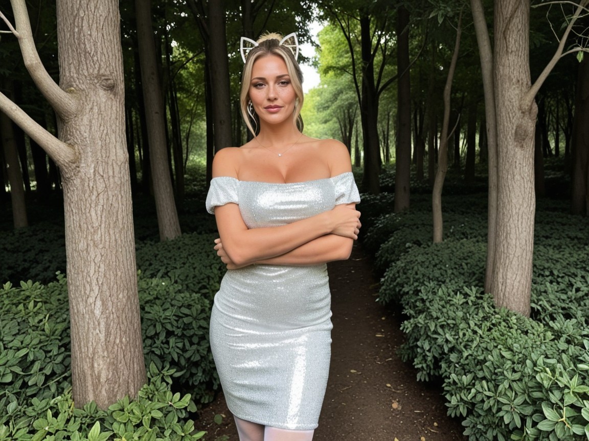 Over Fifty, Sequin Dress, Rounded Ass MILF AI Porn