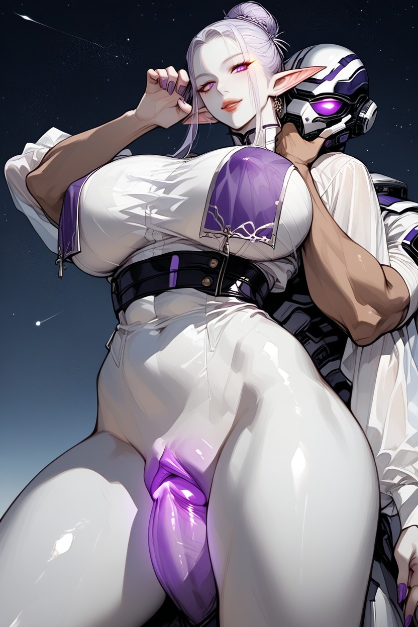 Carry Sex, Transparent Penis Purple Toy See Through, Hair Bun Furry AI Porn