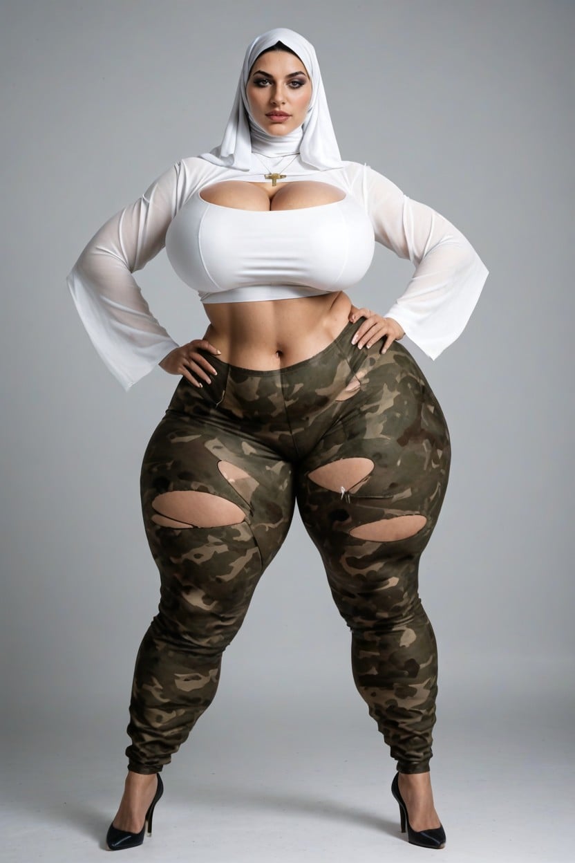 Gigantic Thighs, Model, Writing On Legs AI Porn
