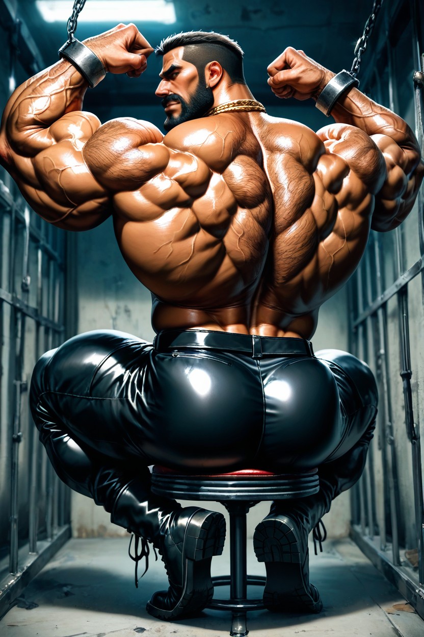 Veiny Legs, Huge Calves, Rear View AI Gay Porn