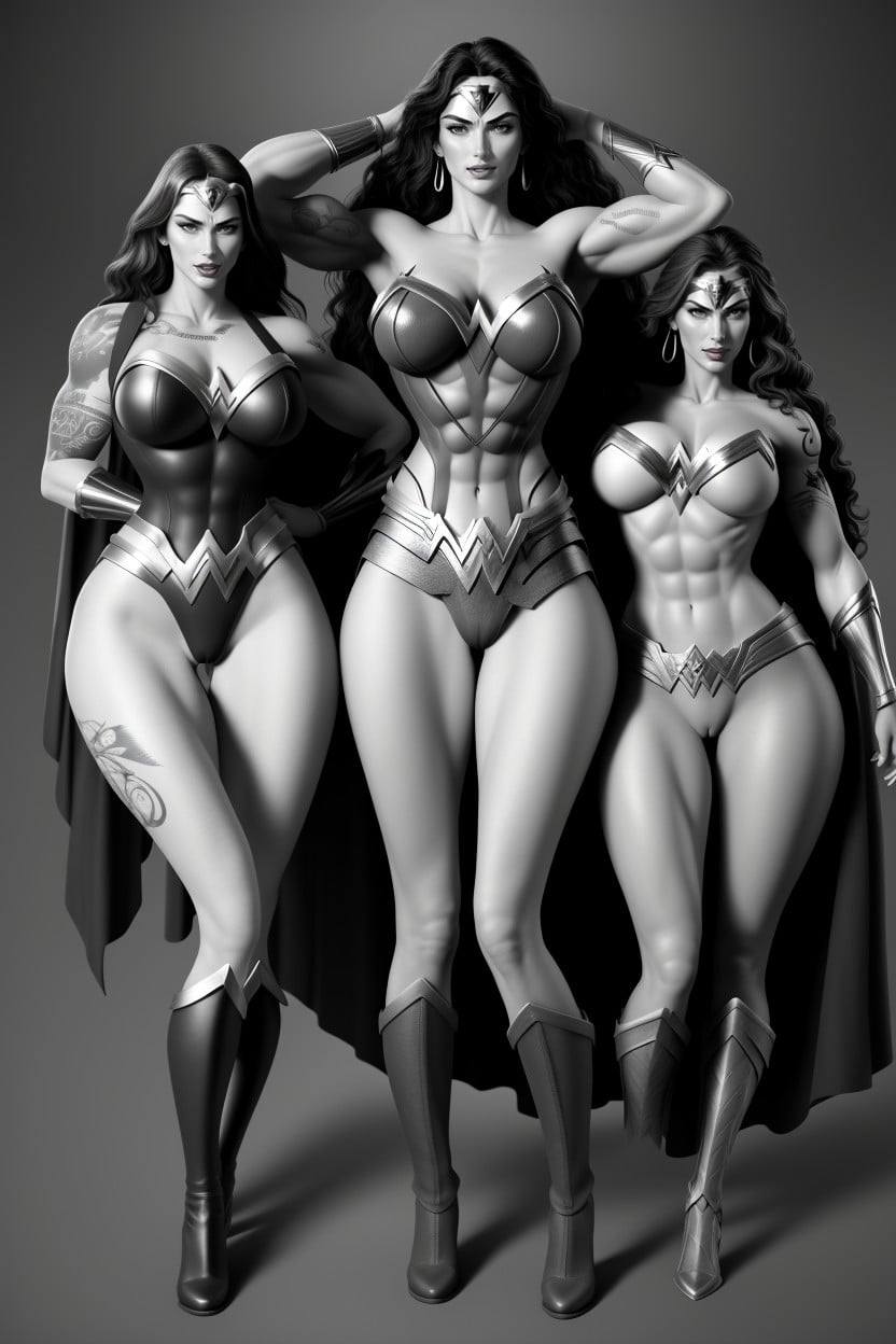 Tribal Tattoos Above The Butt On The Lower Back, Dona Troy And Ártemis All Amazons From Dc Comics, Piercings On Both Lips Hentai AI Porn