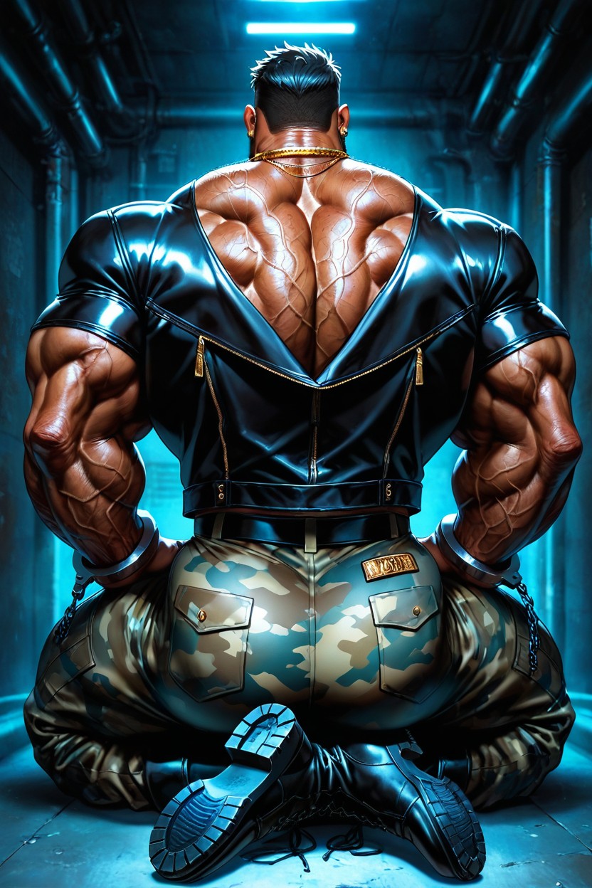 Long Strong Neck, Gold Rings, Muscular Ass AI Gay Porn